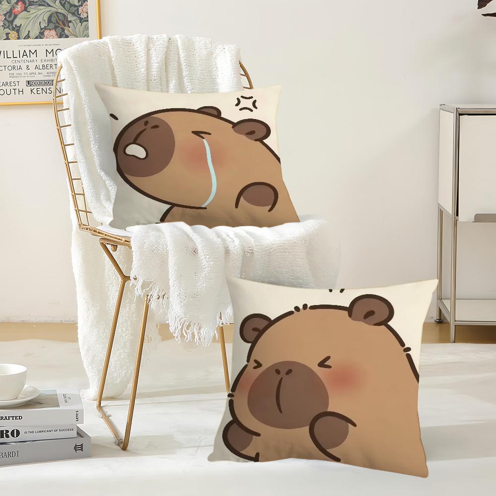Cartoon Cute Capybara Pillow Case Suitable For Bedrooms Living Rooms Cars Home Decoration