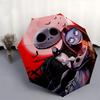 Nightmare Before Christmas, Halloween Themed Automatic Opening and Closing Umbrella, Brightly Colored 8-rib Portable Umbrella, Suitable for