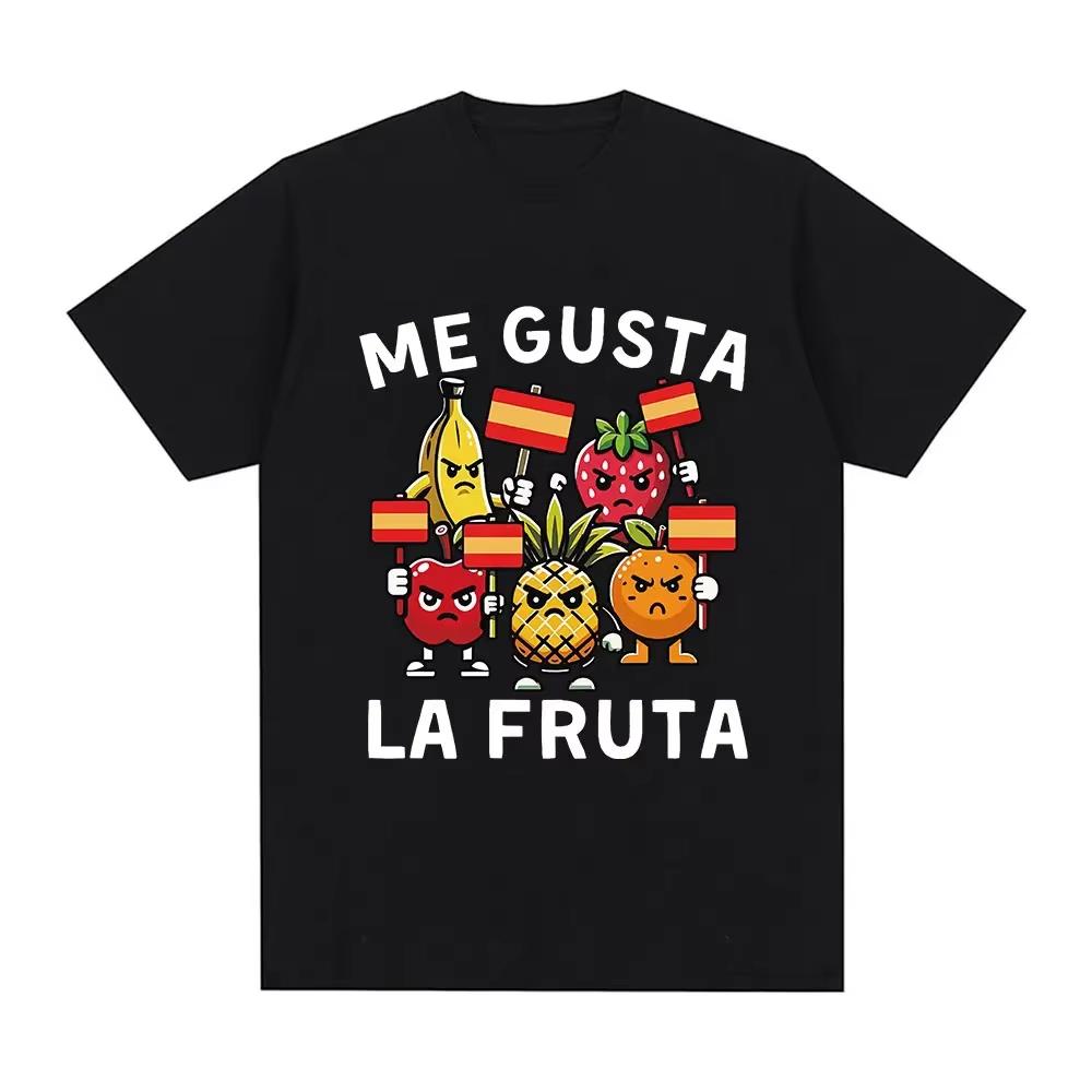 Me Gusta La Fruta Tshirt Funny I Like Fruits Spanish Meme T Shirts Men Women 100 Cotton Casual Oversized Tshirts Couples Tops S