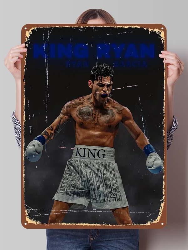 Ryan Garcia Boxer Metal Signs Aesthetic Room Decor Men Custom Boxing Poster Tin Plates for Man Cave Wall Art Vintage Metal Plate