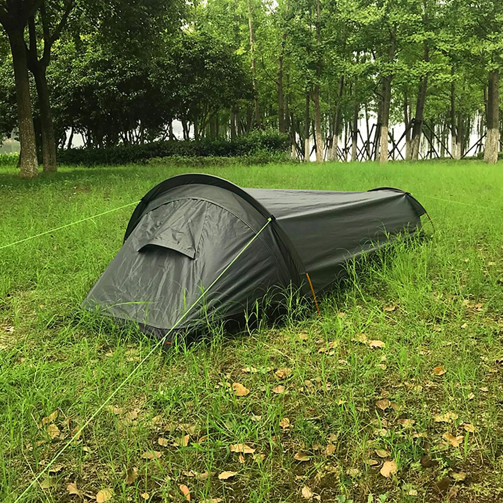 Portable Backpacking Tent Outdoor Camping Sleeping Bag Tent Beach Lightweight Single Person Sleeping Bag Tent with Storage Bag