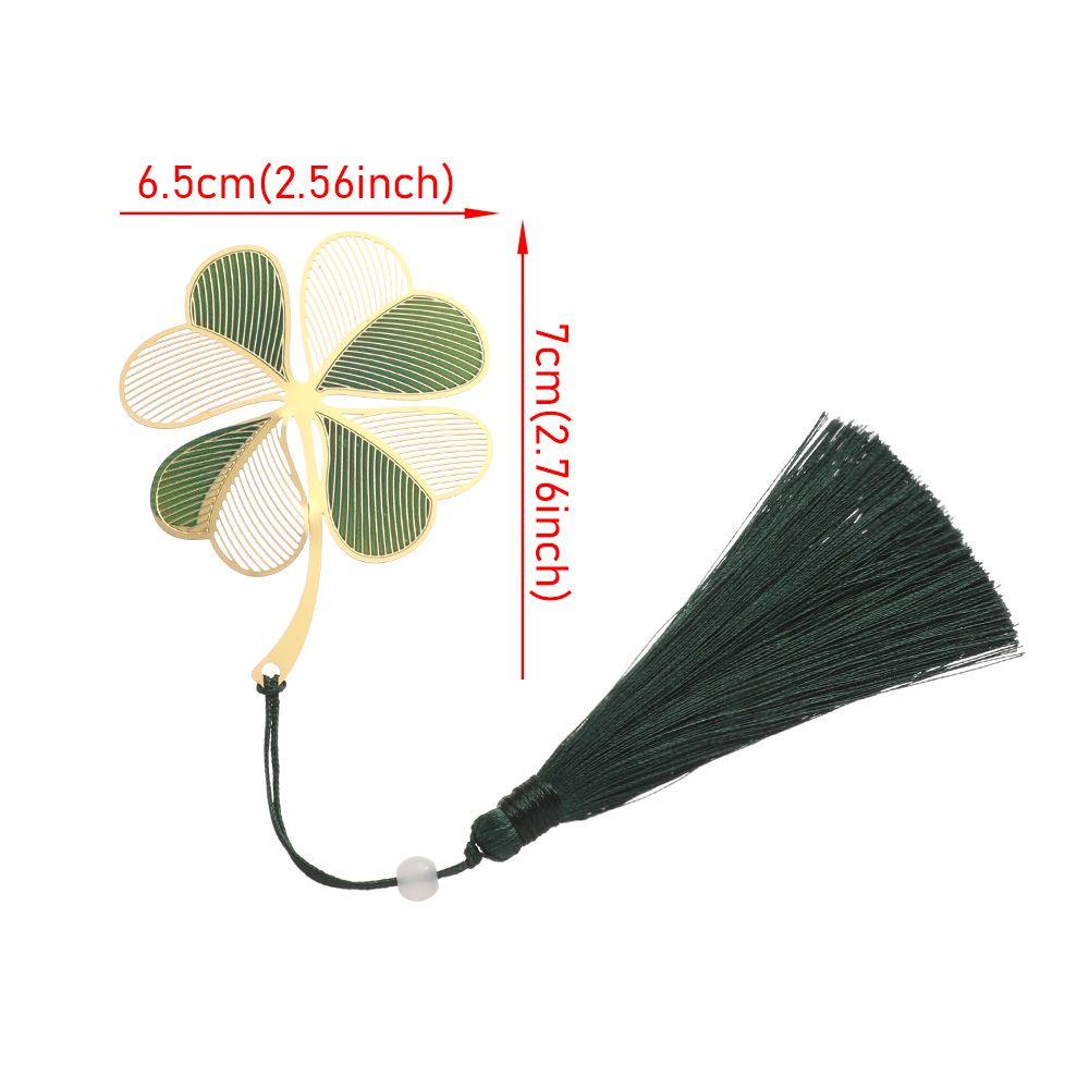 Retro New Pendant Tassel Chinese Style Hollow Painted Book Clip Brass Bookmark Pagination Mark