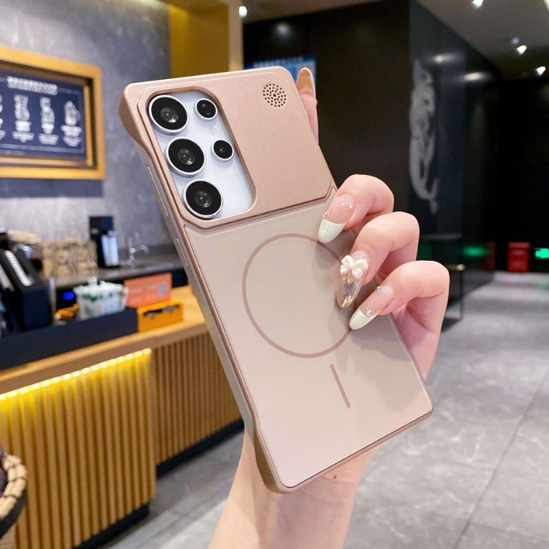 

Suitable for Samsung S23ULTRA Aromatherapy AG Matte Frameless Mobile Phone Case S25 S24U Thin Circle Magnetic Suction Protective Case Samsung S25ULTRA