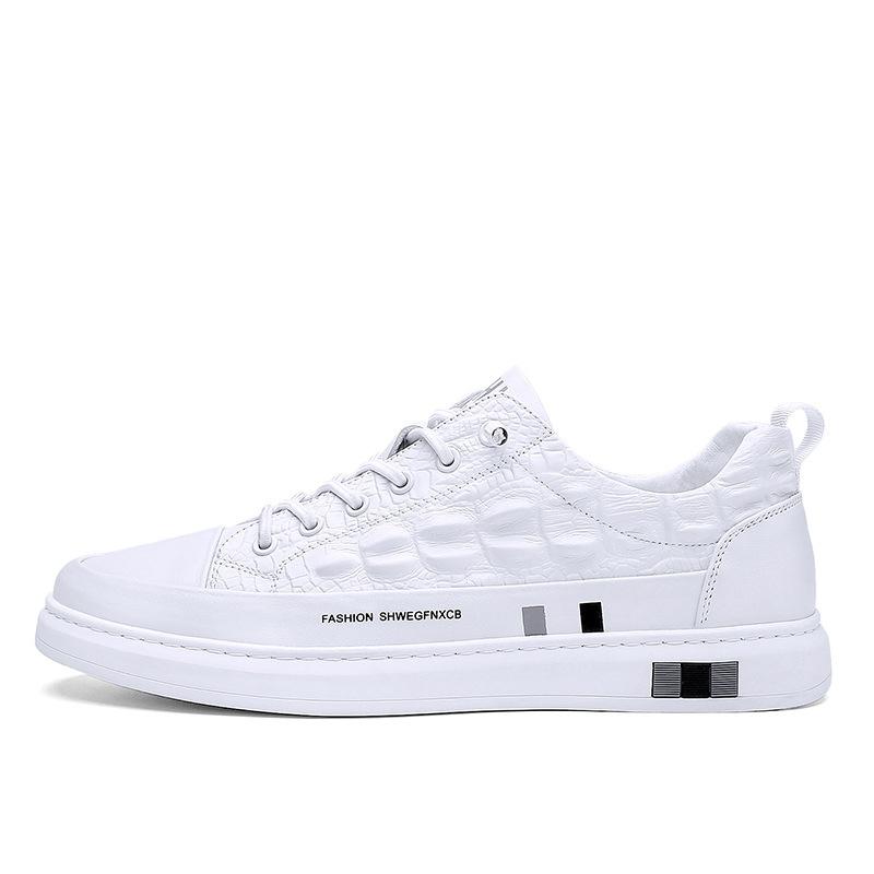 

Мужская обувь 2024 года, весна, новые, дышащие, однопедальные, повседневные туфли, однотонные, универсальные, спортивные, мужские туфли для сноуборда 39 белый