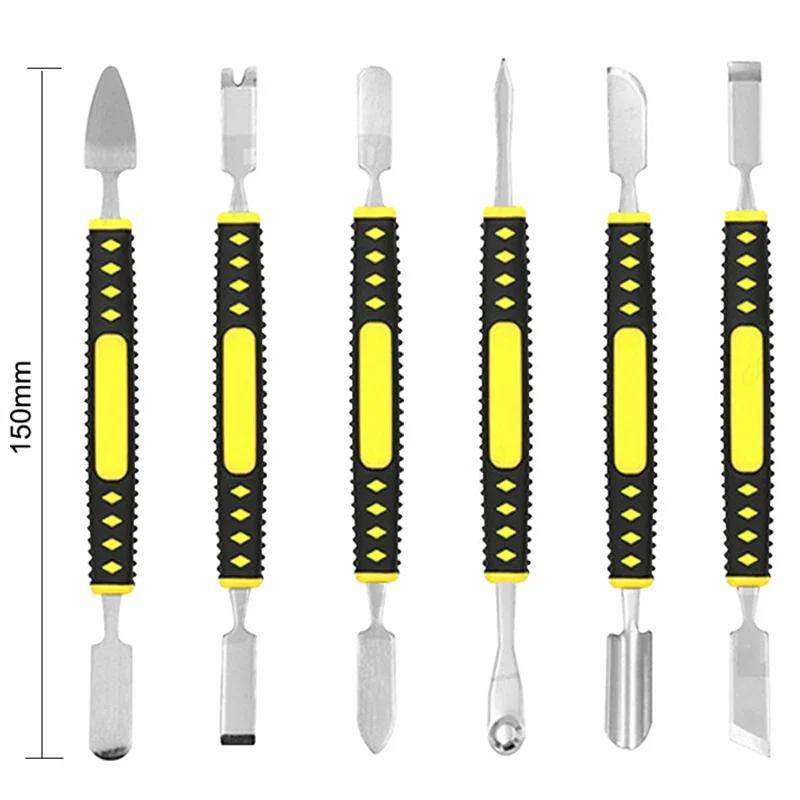 6pcs Hand Tools Set Phone Repair Kit Disassembly Blades Pry Opening Tool Metal Crowbar Disassemble