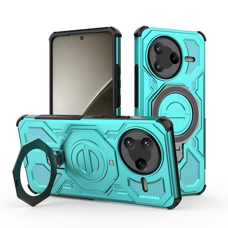 KEYSION Shockproof Magnetic Case for POCO F7 Pro 5G Upright Live Metal Ring Stand Phone Back Cover for Xiaomi POCO F7 Ultra 5G