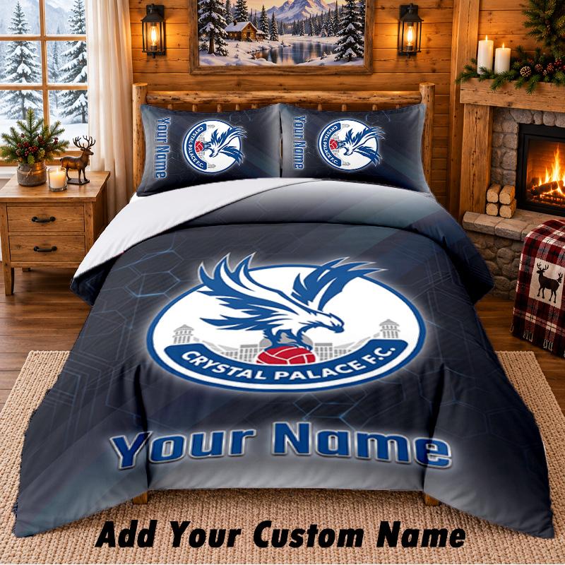 Crystal Palace Pattern Bedding 3Pcs Set Custom Name, Bed Sheet And Pillowcases For Home Bedroom