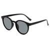 Round Sun Glasses UV Blocking Grey Lens Trendy Stylish Design Unisex Retro Sunglasses for Women MenBlack Frame