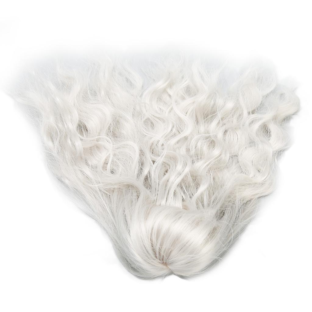 Ball Jointed Doll Wig Curly Soft Heat Resistant Trimmable Soft Touch 1 6 Doll Wig with Bangs for Doll Dress Up Silver