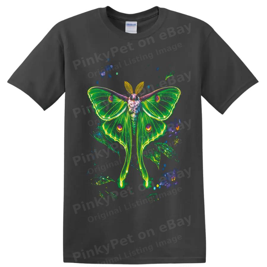 Luna Moth T Shirt Neon Green Botanical Insect Graphic Nature Art Tee Gift Idea