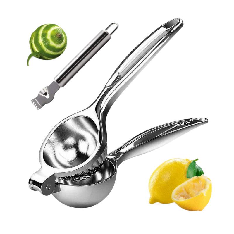

Lemon Squeezer Manual 304 Stainless Steel Lemon Citrus Press Juicer Squeezer with Zester Orange Citrus Crusher