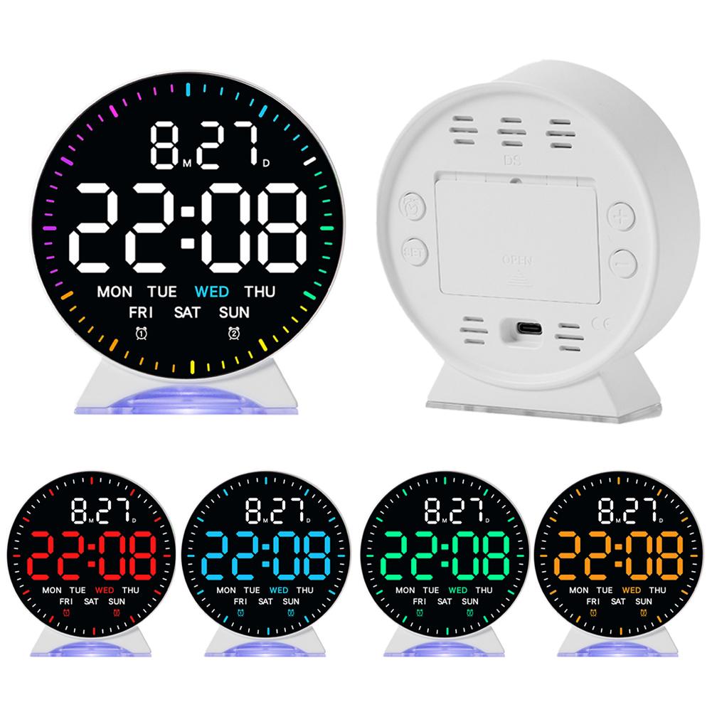 Multifunctional Electronic Clock LED Alarm Clock Soft High-definition Display Light Function Electronic Simple Night Clock K5M9