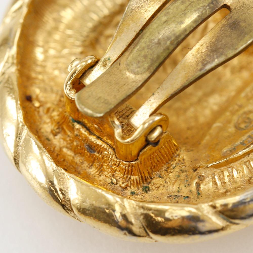 CHANEL COCO Mark Earring vintage Plated Gold 22.8g Women Used
