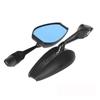 1Pair Motorcycle Rear View Mirror Blue White Glass Angle Adjustable Motorcycle Side Mirror Explosion-Proof Anti Dazzling Lens