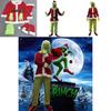 Eye-catching Grinch Cosplay Costume Set For Halloween Masquerade Parties