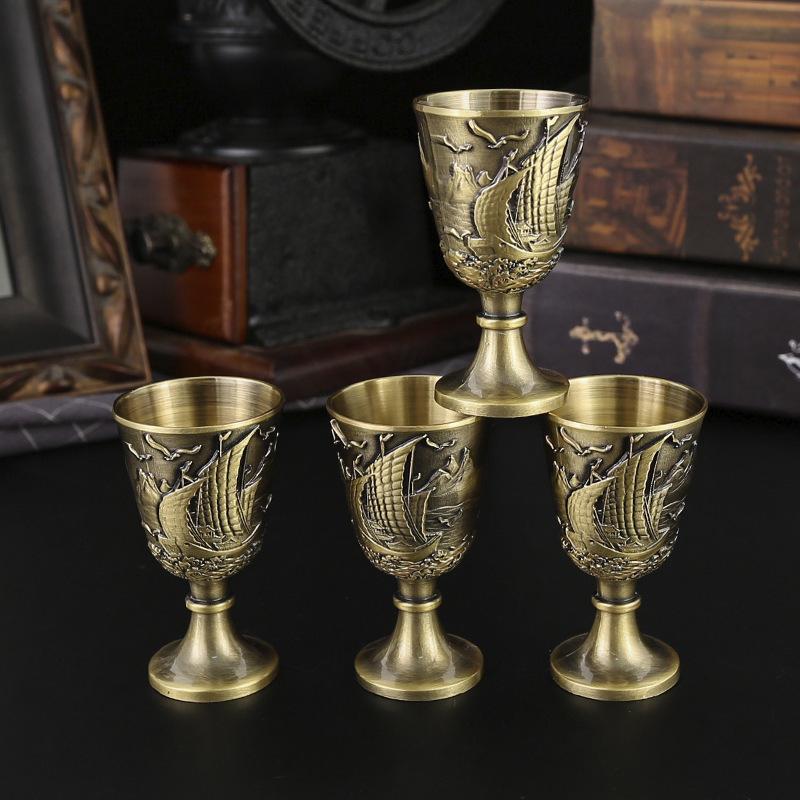 Slät segling retro metallvinkanna set Baijiu-kopp en kopp kreativ europeisk stil hemdekor