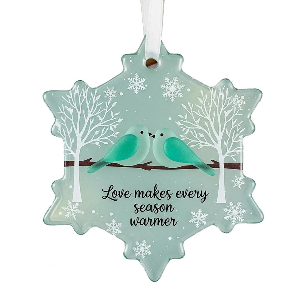 Sea Glass Art Friendship Ornament Snowflake/Shell Shaped Christmas Tree Hanging Ornaments Handmade Design for Best Friends