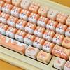Cute Cow Cat Theme MAO KEYCAP SET PBT 129 Key Cat Cap Compatible with 60/64/84/98/108 Mechanical Keyboard