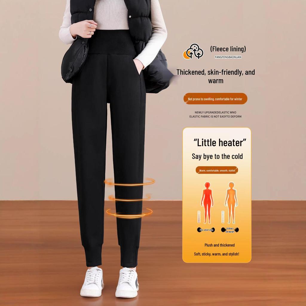 Unisex Lambswool Jogger Pants for Kids – High Waist, Thickened, Plus Velvet, Warm and Casual for Autumn and Winter.