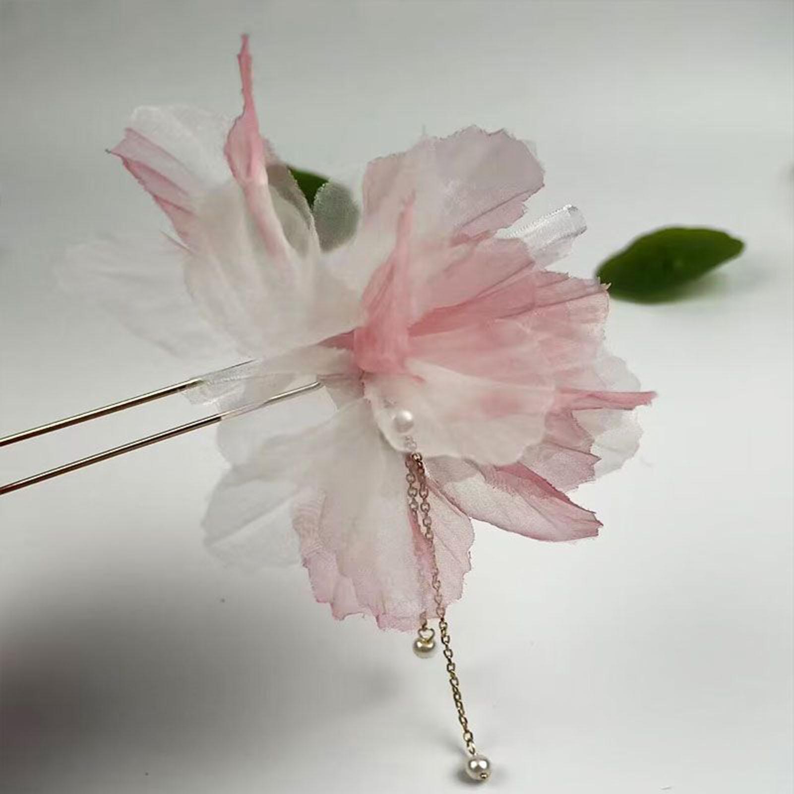 

Винтажная заколка для волос в стиле феи, ручной работы, большая, с шелковым цветочным кисточкой, палочка для волос для женщин, для повседневной жизни, путешествий, вечеринок, элегантные аксессуары для волос