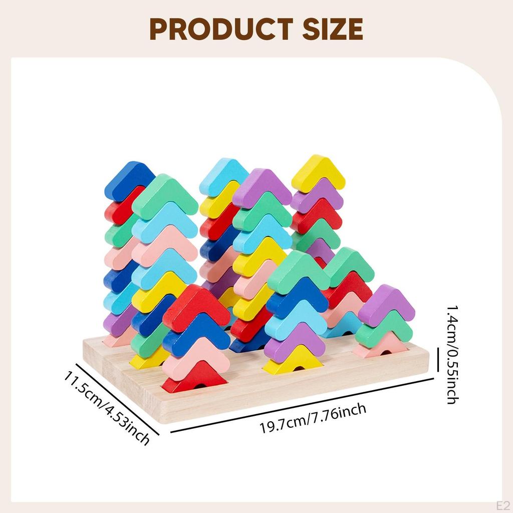 Wooden Sorting Stacking Toy Interactive Board Game Educational Toys for