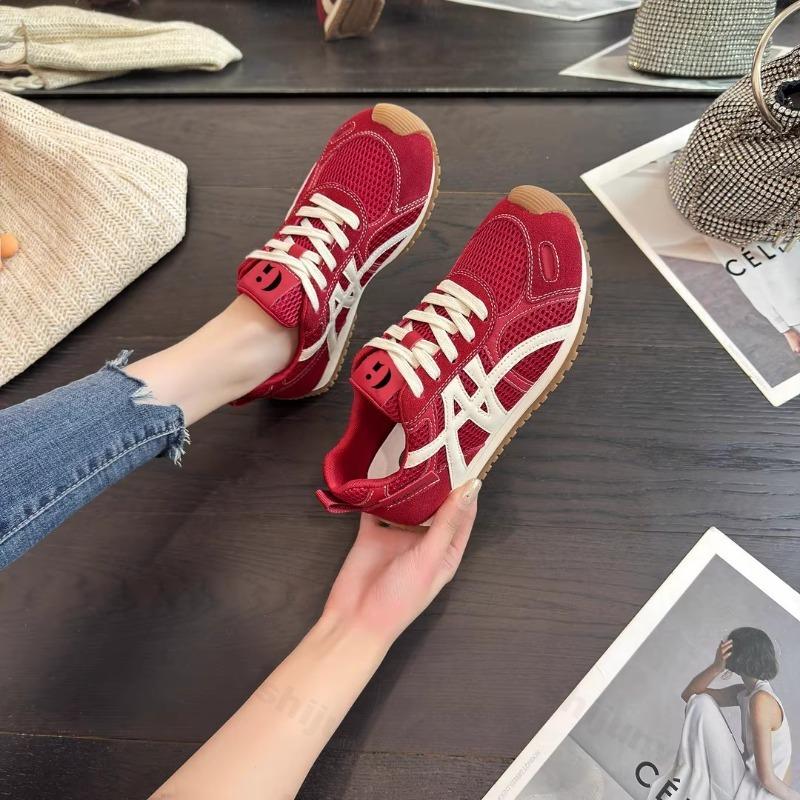 Women's Vulcanized Shoes Spring Autumn Fashion Lace Up Height Increase Outdoor Flats Lightweight Comfortable Breathable Sneakers