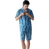 HLA [Light Luxury Vacation] Pajamas for Men And Women, Cuban Collar, Anti-Static, Comfortable, Cool-Feeling Short-Sleeve Shorts Loungewear Set