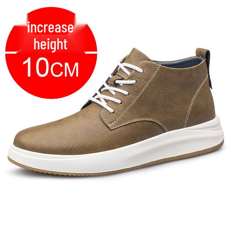 New Men s 8CM Height-Boosting Mid-Top Casual Shoes - Korean Style British Fashion Sport Shoes 36