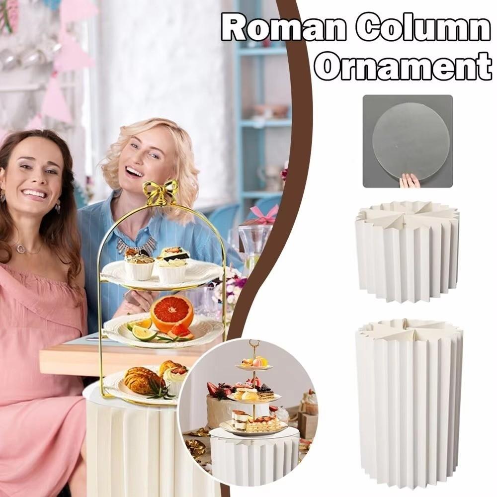 White Cylinder Display Stand Paper Table Columns Ins Style Roman Pillar Dessert Rack  Wedding Party