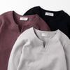 American Vintage Trend Autumn Winter New Men Solid V-Neck Fashion Casual All-match Long Sleeve Loose Pullovers Sweatshirts Tops
