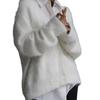 2024 Mink Hair V-Neck Cardigan: Loose Fit, Long Sleeve Sweater for Autumn/Winter Women