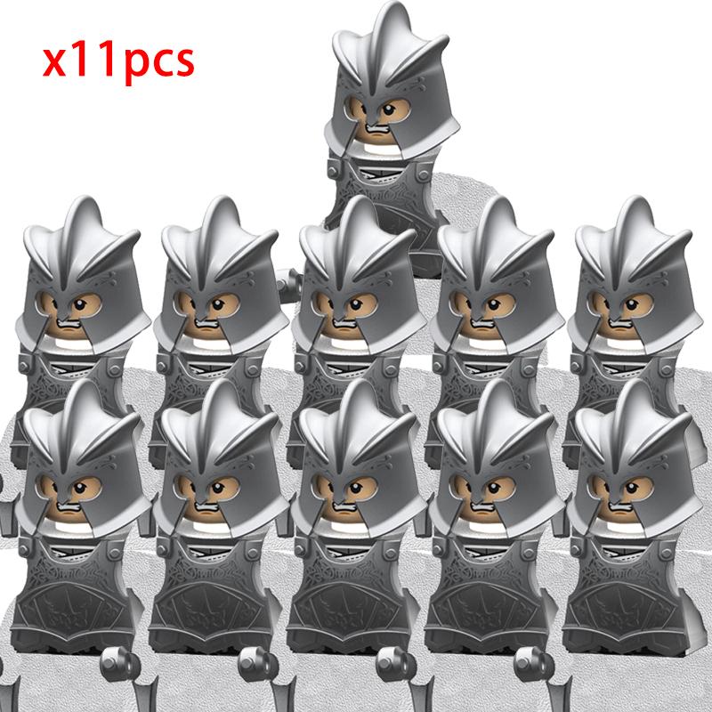 MOC Creative Medieval Game Valley Kinghts Ailin Guard Figures Warrior Armored Soldiers Army Weapons Helmet Blocks Bricks Toys