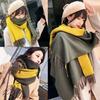 Wool Solid Cold Weather Gift Box Included [YKIbeauty] Cashmere-Touch Double-Faced Scarf, Large, Thick, Color, Fall/Winter Throw, Unisex, (Yellow)