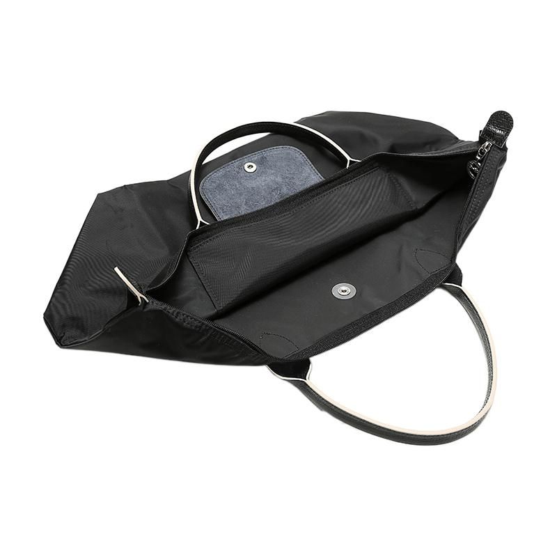 Longchamp Le Pliage 45 Kurzer Griff Faltbare Stoff-Reise-Tragetasche Damen Tragetasche Schwarz 1623619001