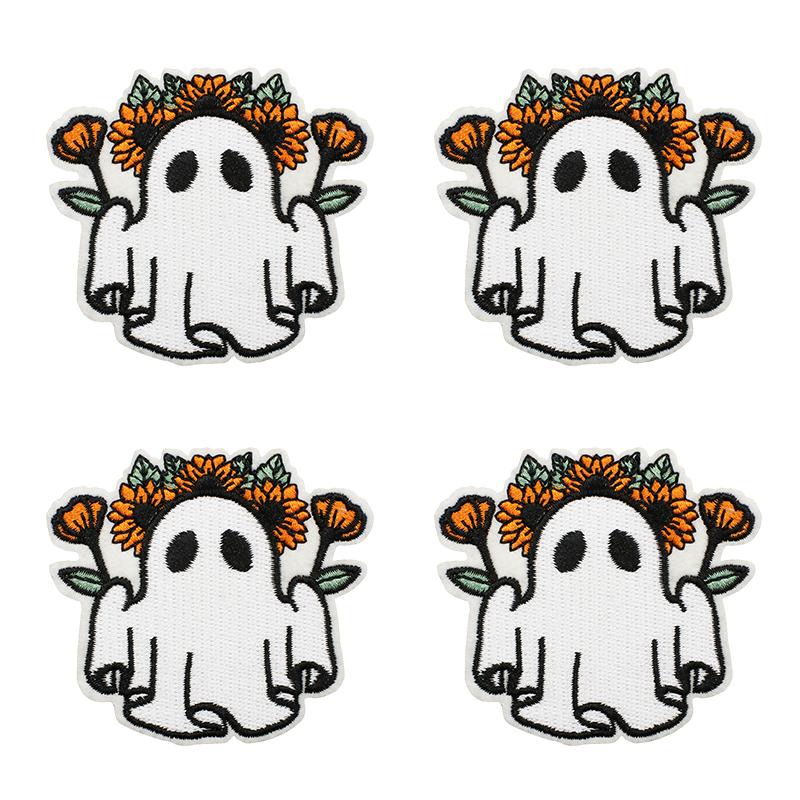 10pcs Lots Horrible Pumpkin Head Iron On Embroidered Patches For Clothes Jackets Hats Sew Cartoon Ghost On Stickers Badges 