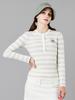 DOYOUKNOWMC 23Fw Bold Stripe Light Green Henley Neck Knit