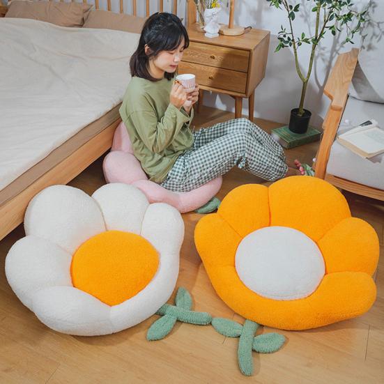 Seat Mat Detachable Extra-soft Texture Thickened Flower Shape Sitting Chair Seat Mat