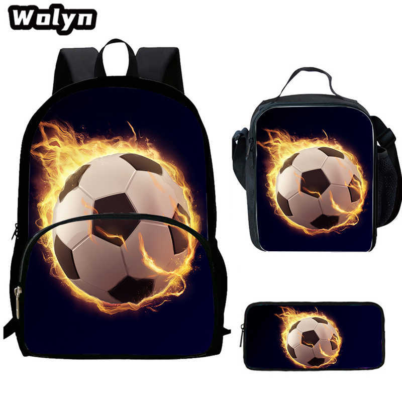 Football School Bag High Definition Waterproof Printing Multi-Functional Load Reduction Ridge Backpack