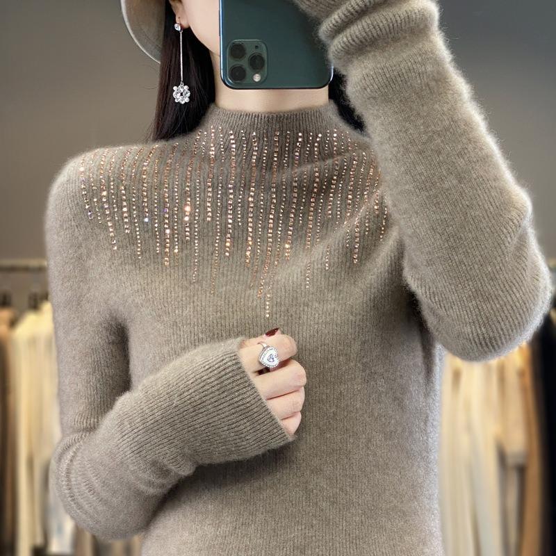 Women S Slim Fit Half Turtleneck Pullover Knit Sweater For Base Layer