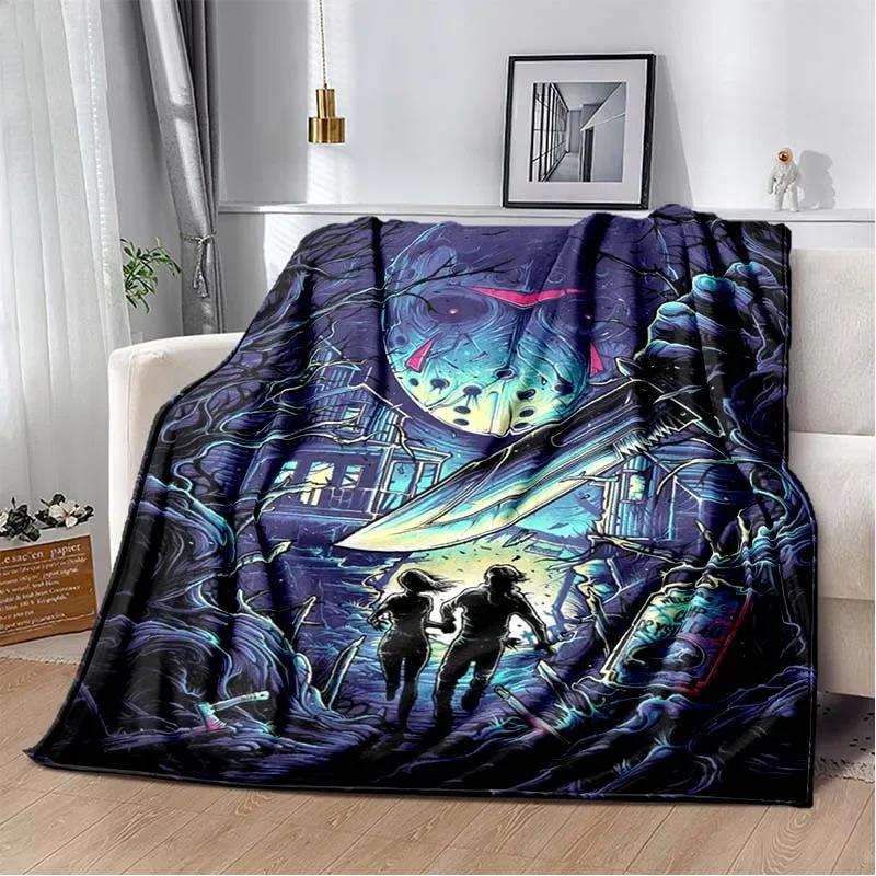 Horror movie character M-Michael Myers Halloween Home Bed Blanket Comfortable Portable Bedroom Sofa Picnic Blanket Gift
