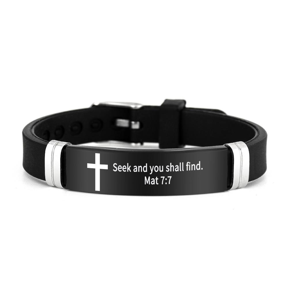 ID Wristband Family Friendship Bracelet Cross Design Christian Bracelet  Religious Gifts