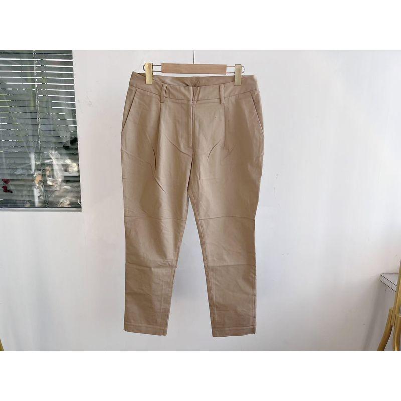 

Micro Flaw Spring and Summer Japanese Pure Color Simple Commute Plaid Slim-Fitting, Fashion and All-Matching Casual Cropped Pants K12 Khaki (without buttonhole) 1 yard