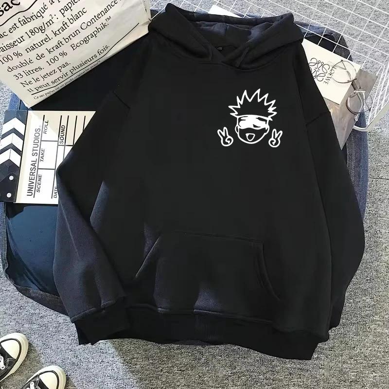 Spring Autunm Unisex Jujutsu Kaisen Anime Hoodies Sweatshirts Large Animated DesignsKawaii Gojo Satoru Graphic Streetwear