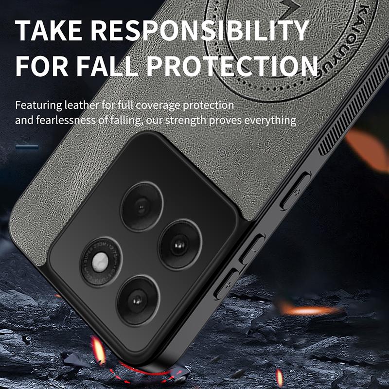 For Motorola Edge 60 Fusion / Pro / 60 60s New Magnetic Matte PU Leather Camera Lens Protector Back Case Wireless Charging Cover
