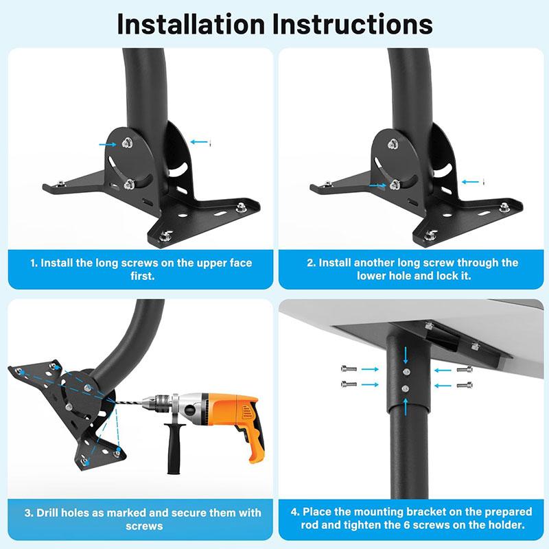 Starlink Gen 3 Accessory Kit V3 V4 Wall Roof Mount Pipe Adapter Adjustable Bracket Flat Pole Antenna Brackets Mounts Stands