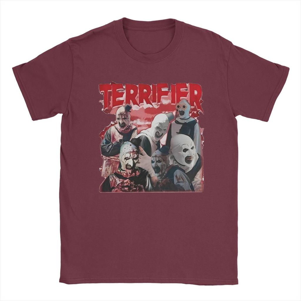Men's Terrifier Horror Clown Movie Art T Shirt Halloween 100% Cotton Clothing Creative Short Sleeve Round Collar Tees T-Shirt