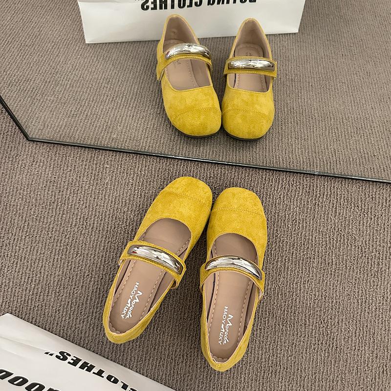 French Evening Wind Single Shoes Women's 2025 Spring New Flat-bottomed Mary Jane Women's Shoes Soft-soled Skirts Gentle Doudou Shoes