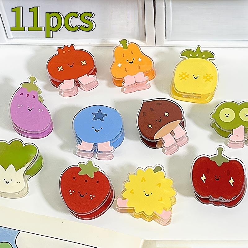 

11pcs Cute Cartoon Vegetable Fruit Food Bag Clips Acrylic,Moisture Proof Freshness Keeping for Snacks and Kitchen Organization,Clips for Food Bags 11 Items