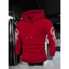 Autumn Winter Trendy Men's Vintage Streetwear Hooded Sweatshirt with Gothic Design, Featuring Demon Wings and Thorns Print on the Back
