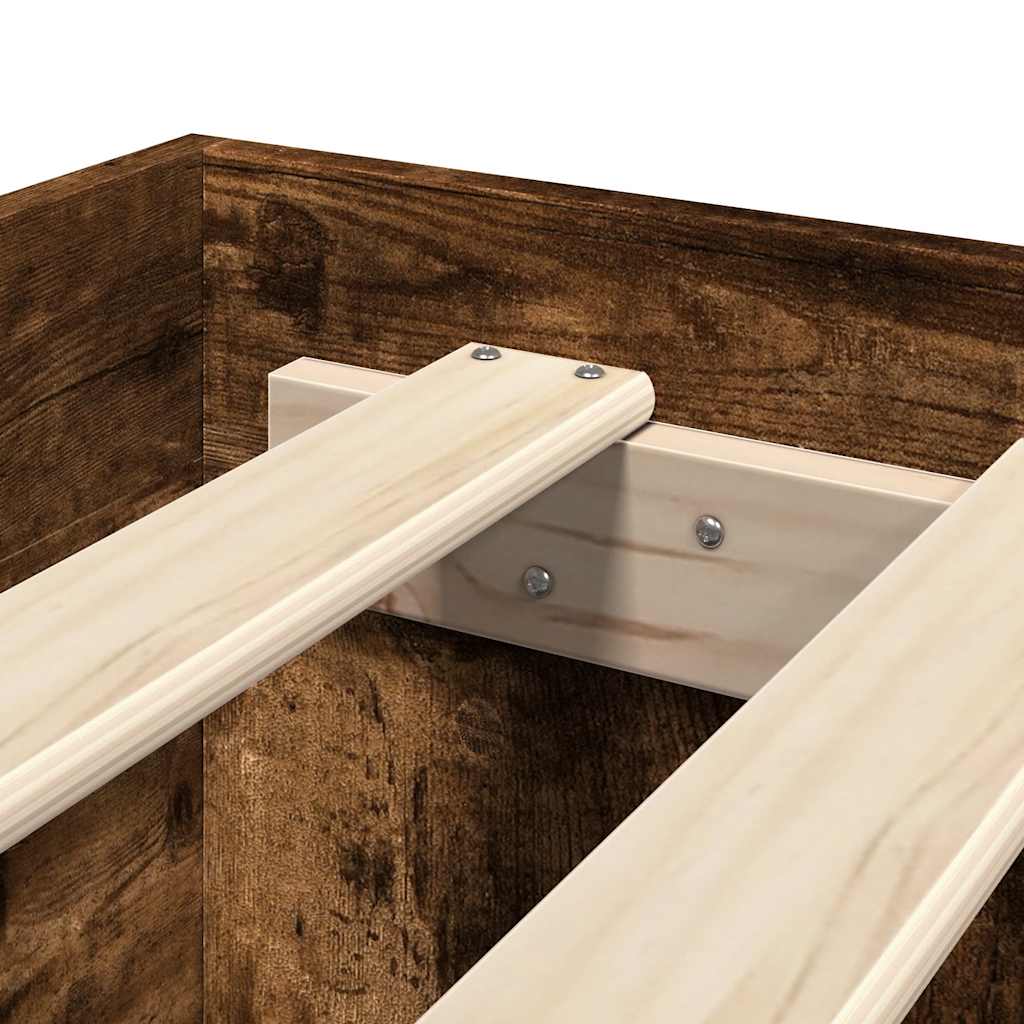Bed Frame without Mattress Smoked Oak 120 x 190 cm Particleboard